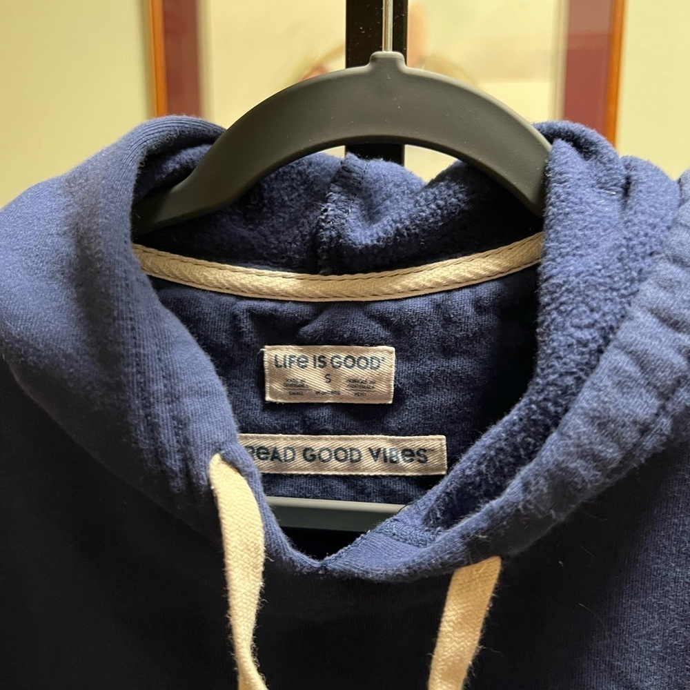 Life Is Good Navy Blue Hoodie Pickle Ball Size Small #221 - Picture 3 of 6
